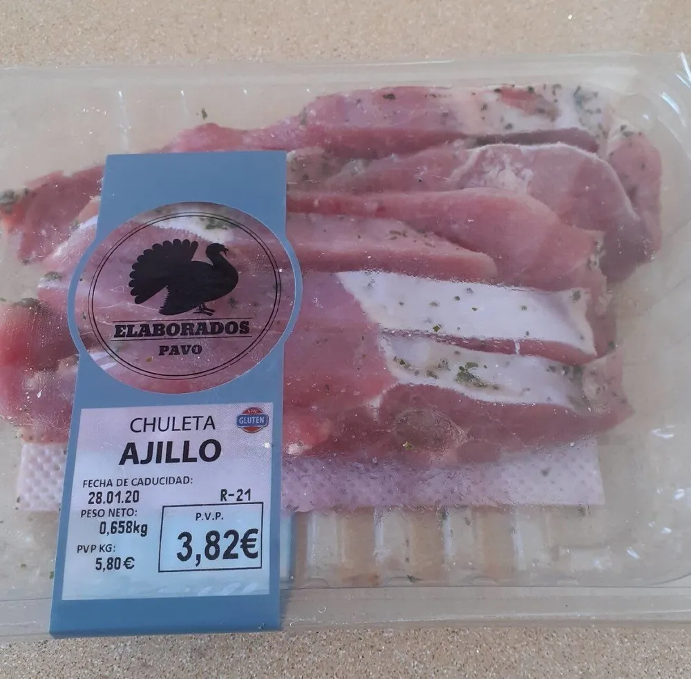 Chuleta de pavo ajillo