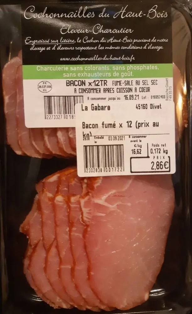 Bacon X12TR fumé-salé