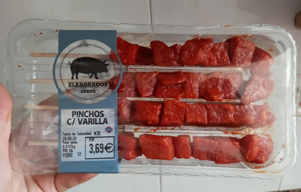 Pinchos con varilla