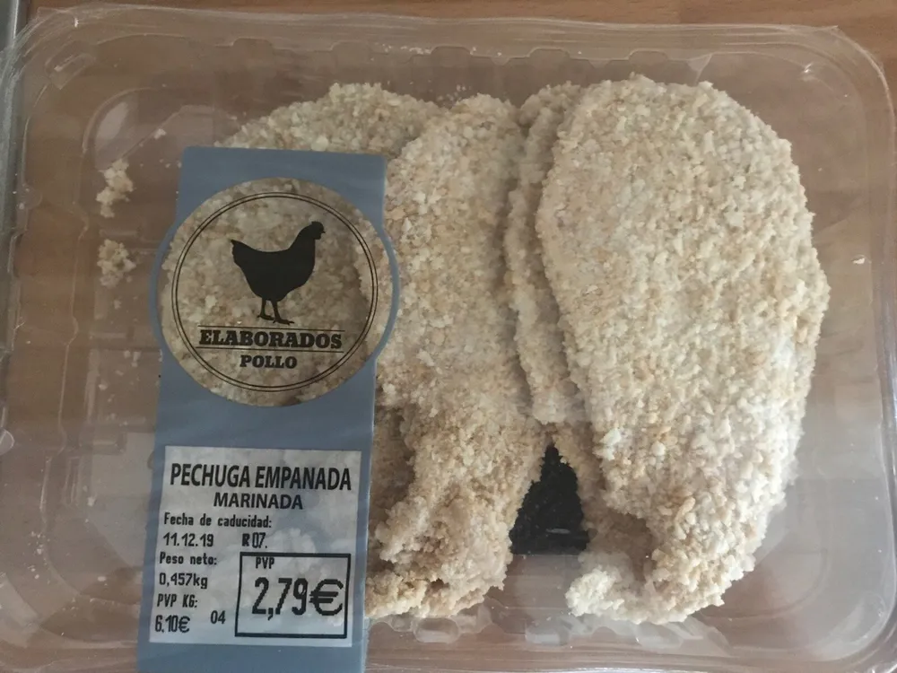 Pechuga de pollo enpanada
