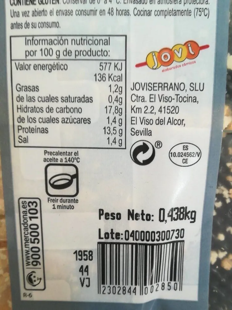 Pechuga de pollo empanada marinada