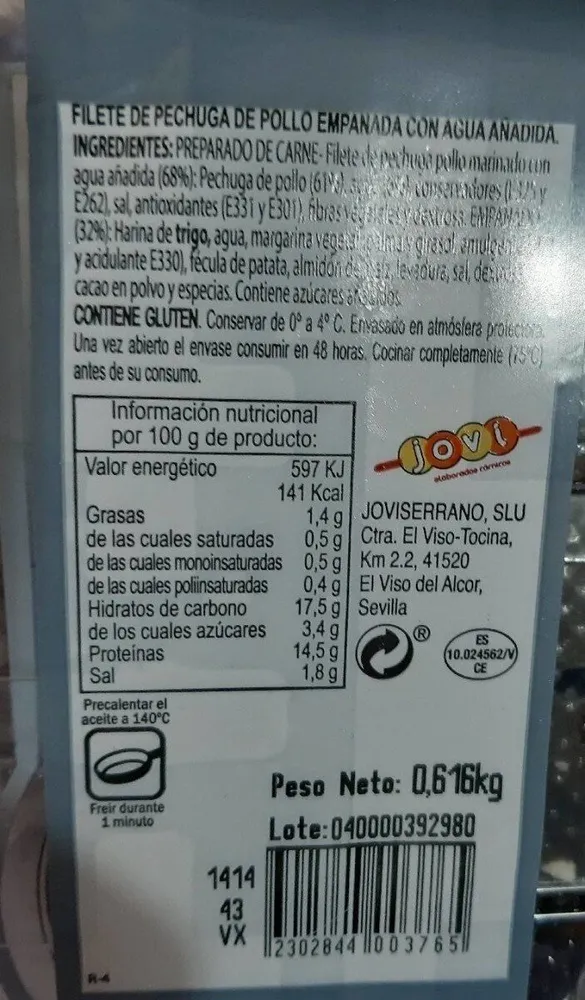 Pechuga empanada marinada