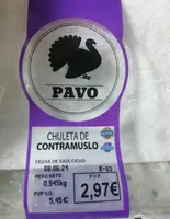 chuleta de contramuslo pavo