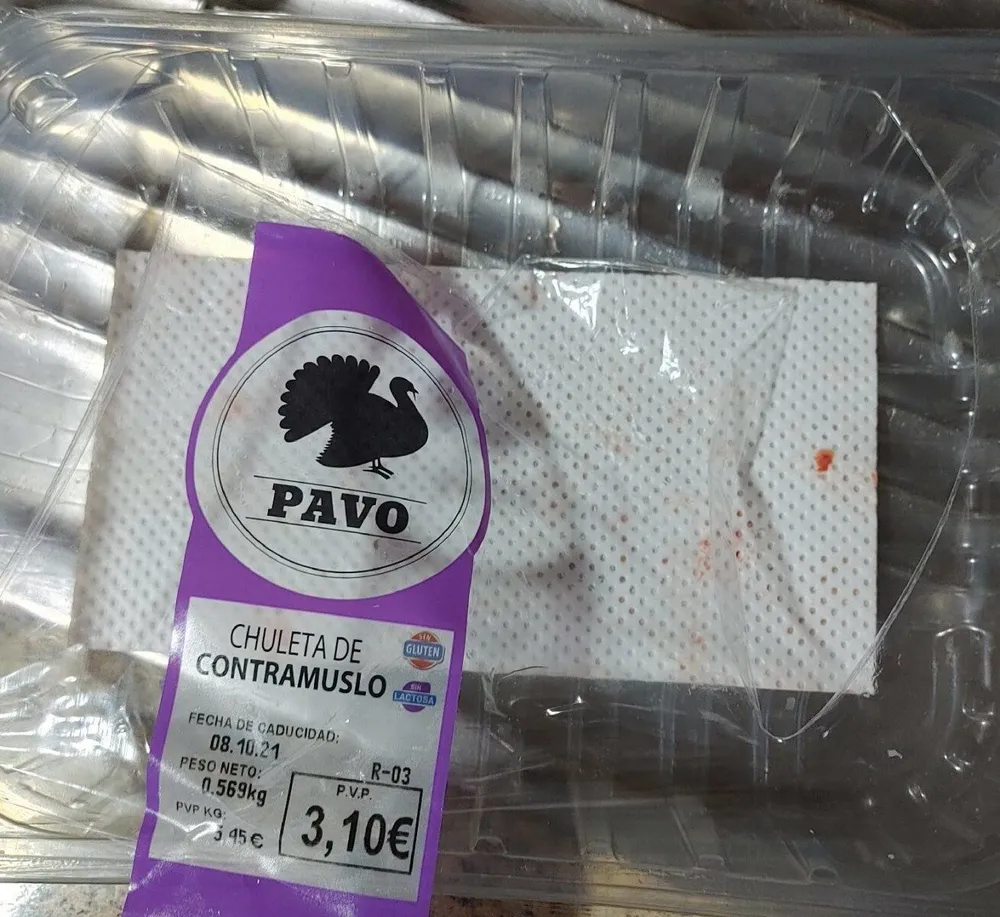 Chuleta de contramuslo de pavo