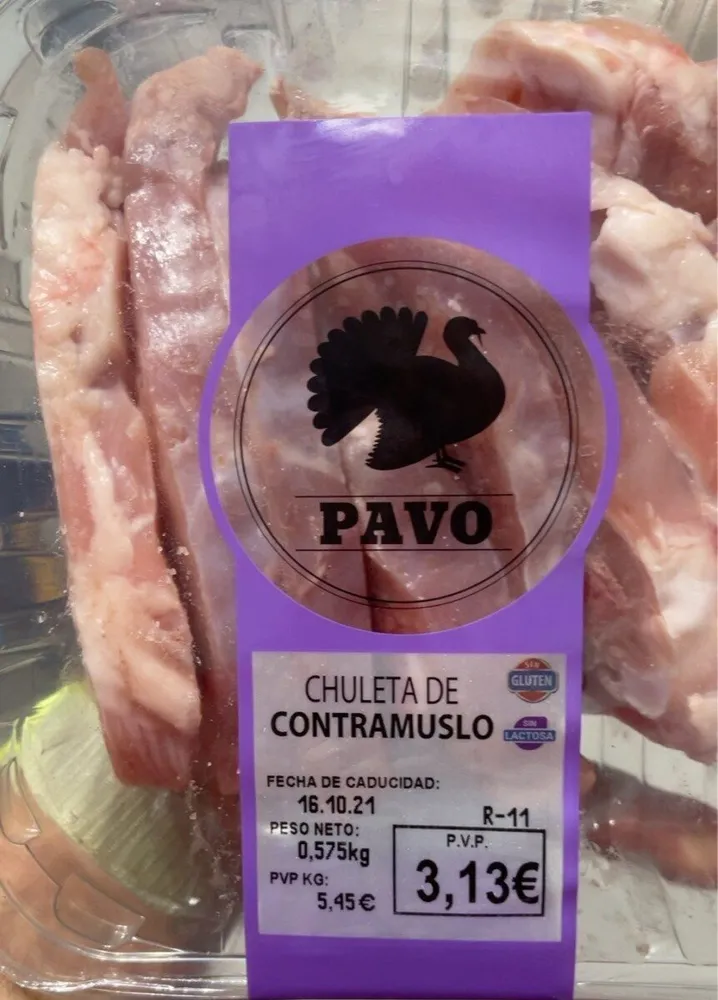 Chuletas de contramuslo pavo
