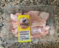 Carcasa y espinazo de pollo