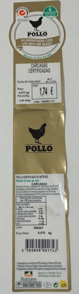 Carcasas de pollo