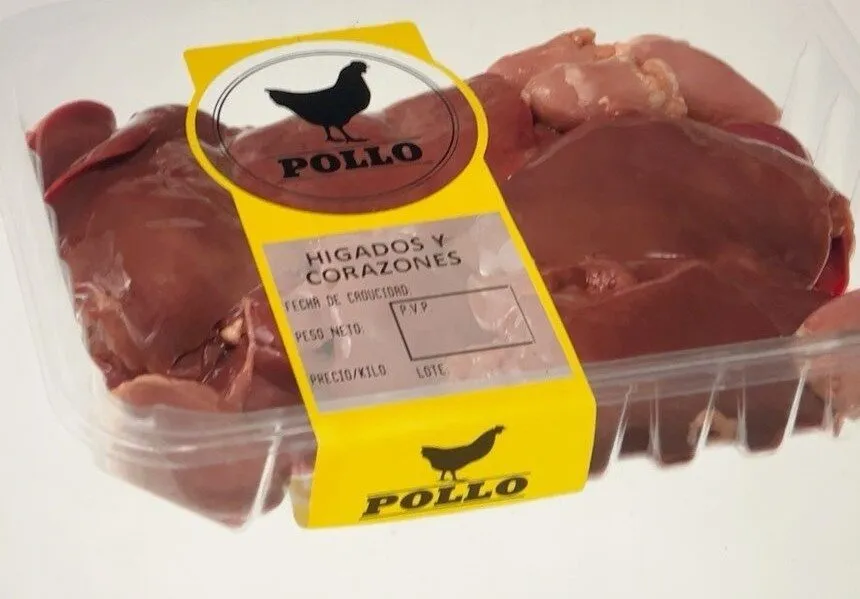 Hígados y corazones de pollo