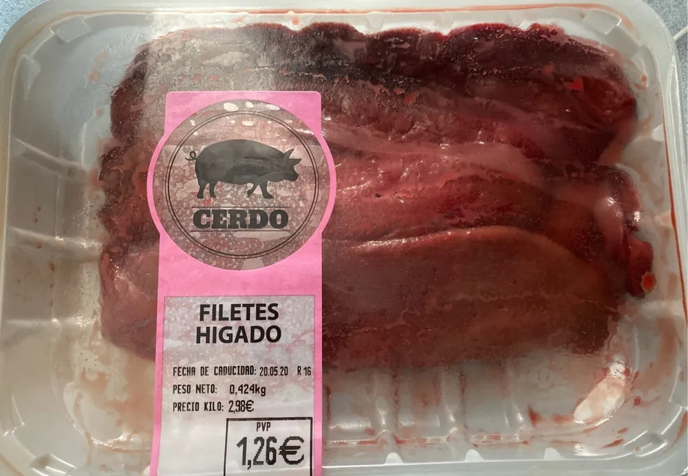 Filetes de higado de cerdo