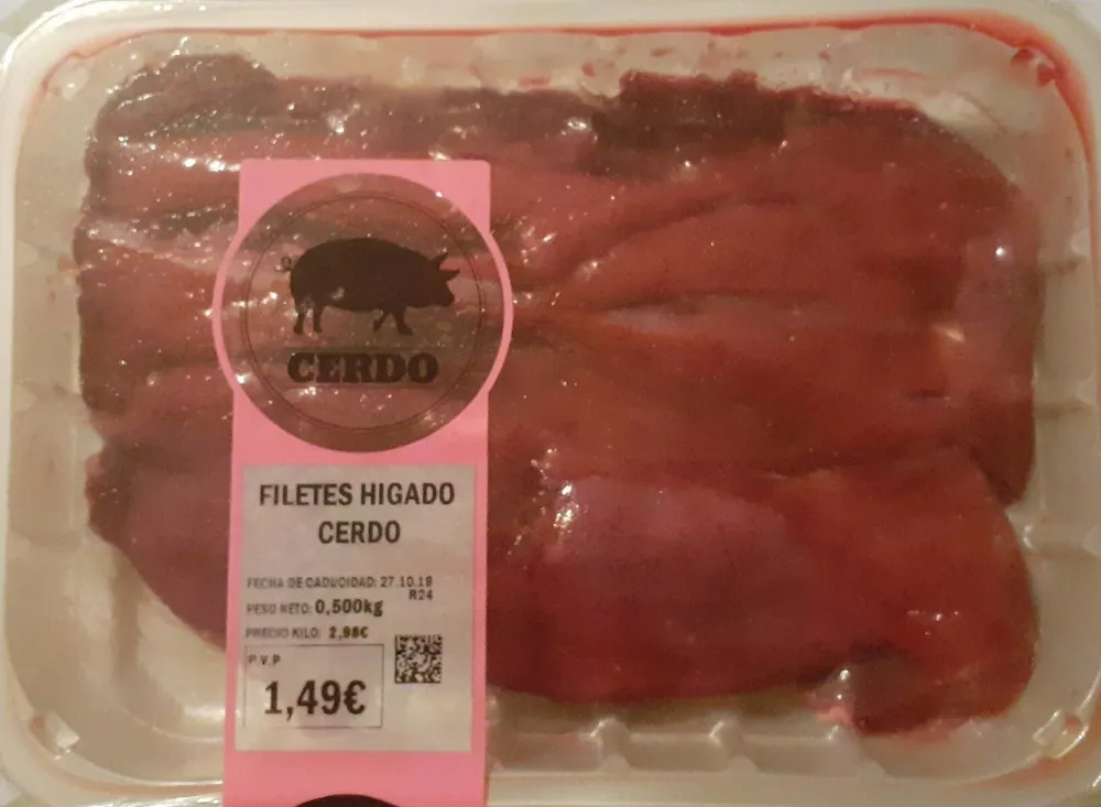 Filetes hígado cerdo