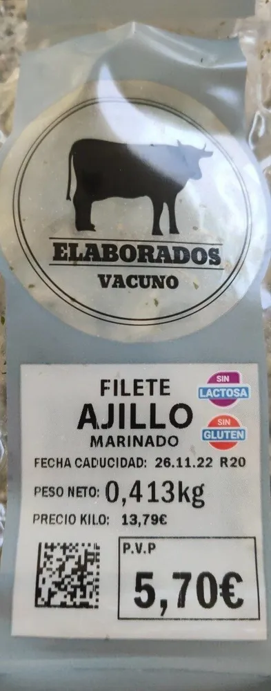 Filete ajillo marinado