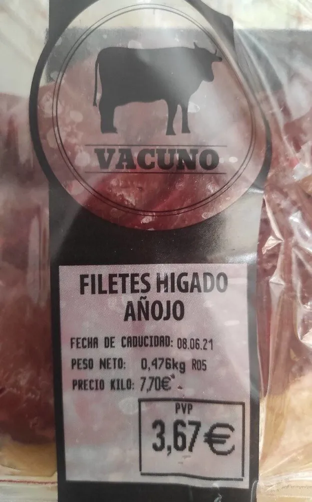 Filetes de hígado añojo