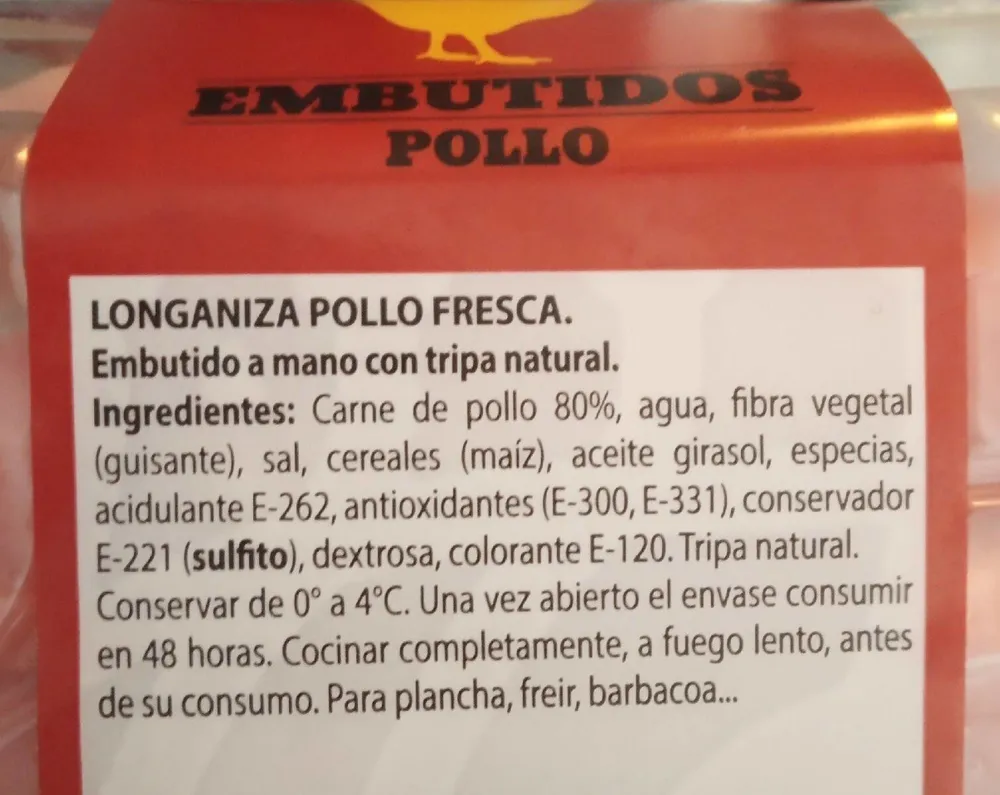 Longaniza pollo fresca