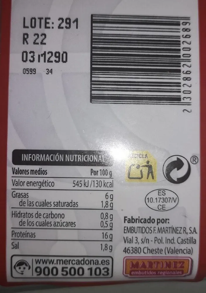 Longaniza pollo fresca