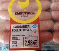 Longaniza pollo fresca sin lactosa sin gluten Martínez