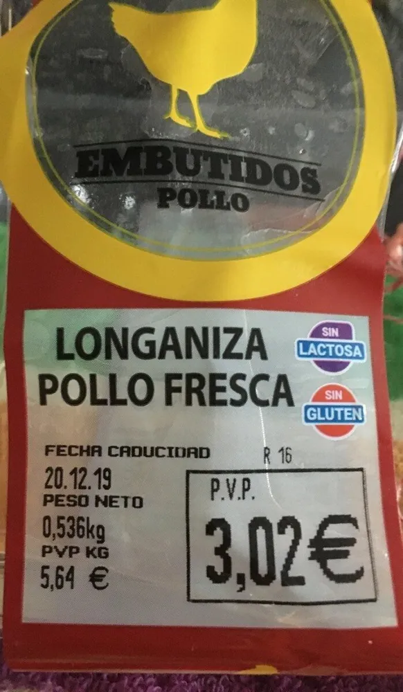 Longaniza de pollo fresca