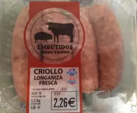 Longaniza fresca de cerdo y vacuno criollo