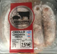 Longaniza fresca de cerdo y vacuno criollo