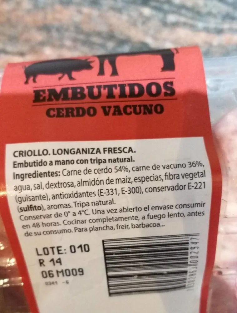 Criollo longaniza fresca