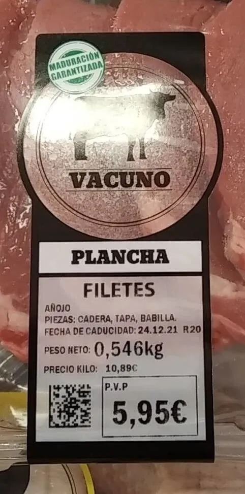 Filetes plancha ternera
