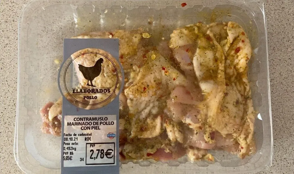 contramuslo marinado de pollo con miel