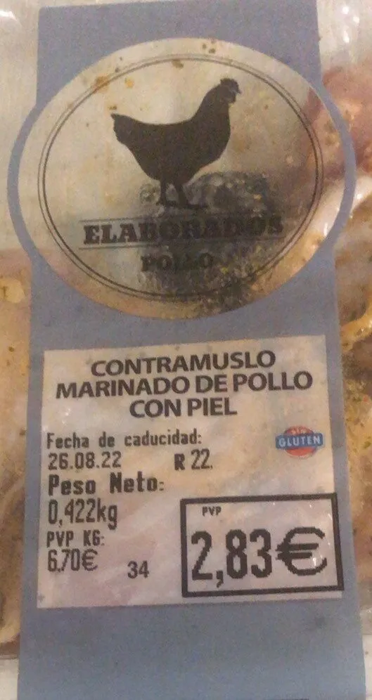 Contra muslo de pollo con piel