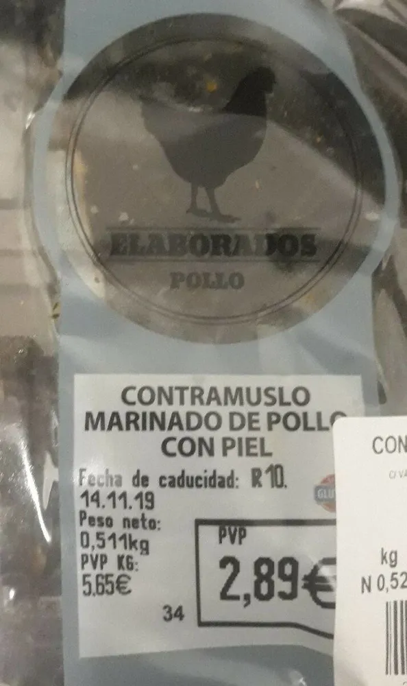 Contramuslo marinado de pollo con piel