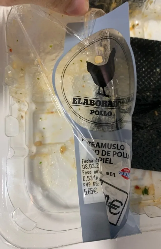 Contramuslo marinado de pollo