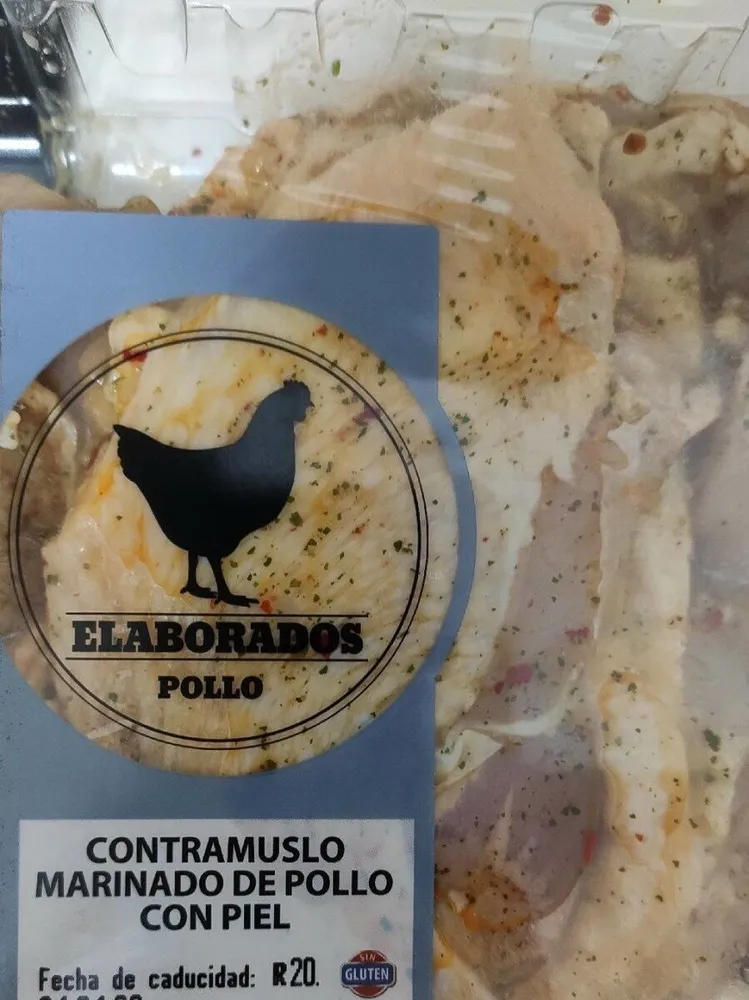 Contramuslo marinado de pollo con piel