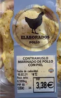 Contramuslo marinado de pollo com piel