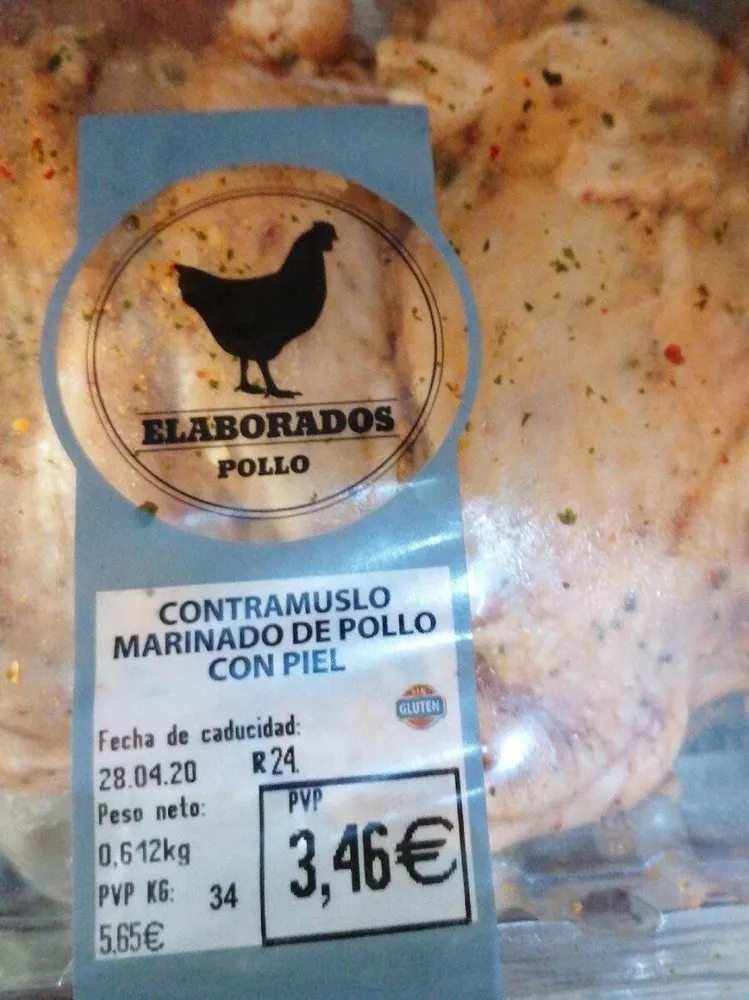 Contramuslo marinado de pollo