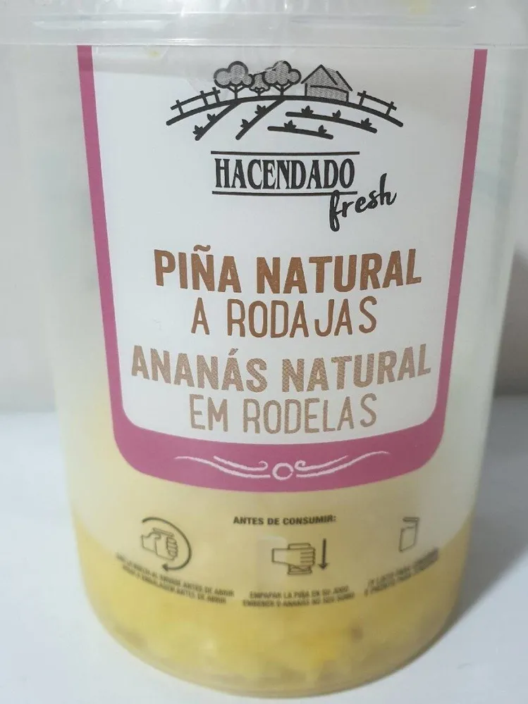 Piña natural a rodajas