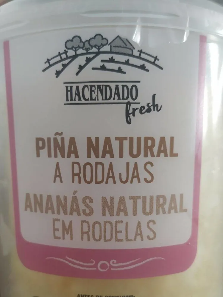 Piña natural a rodajas