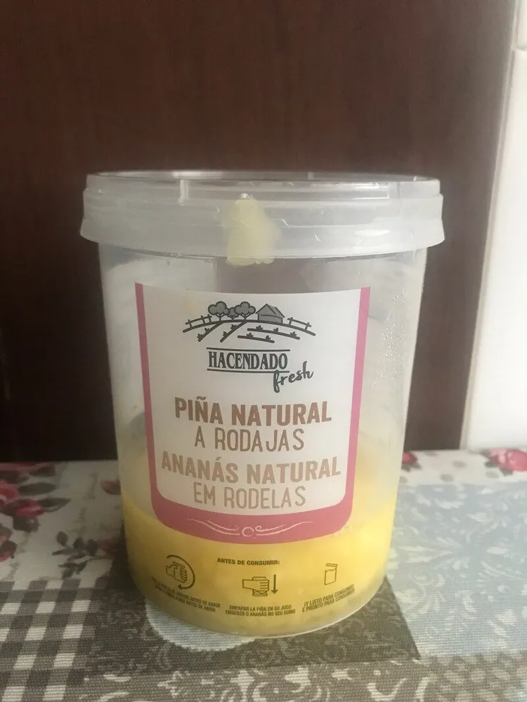 Piña natural a rodajas