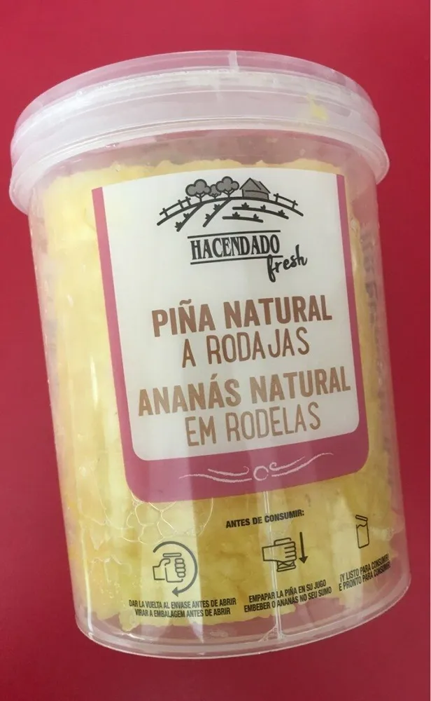 Piña natural a rodajas
