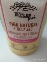 Piña natural a rodajas