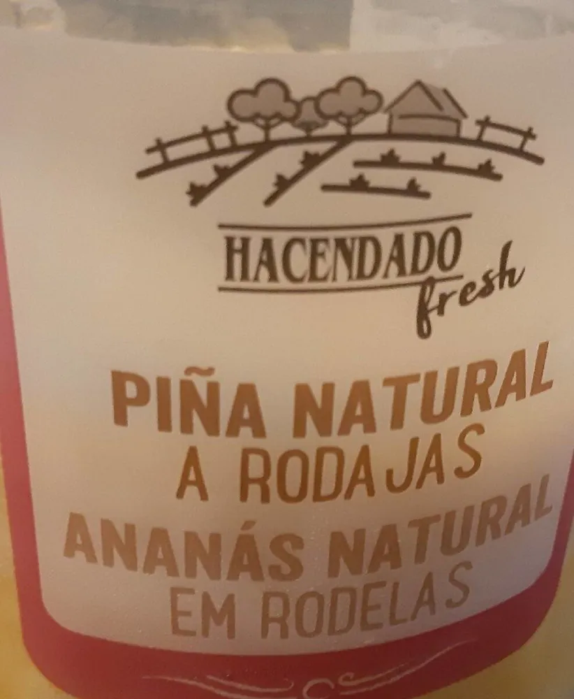Piña natural a rodajas