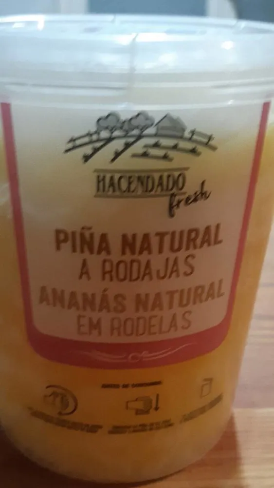 Piña natural a rodajas