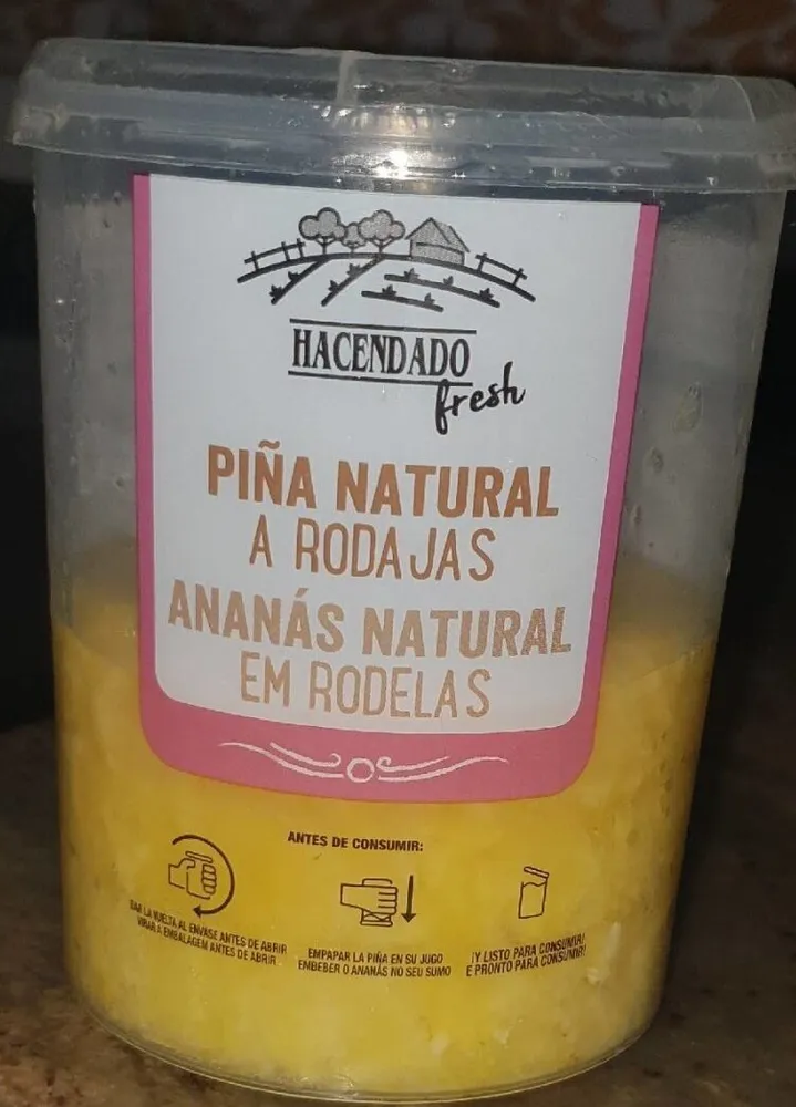 Piña natural rodajas