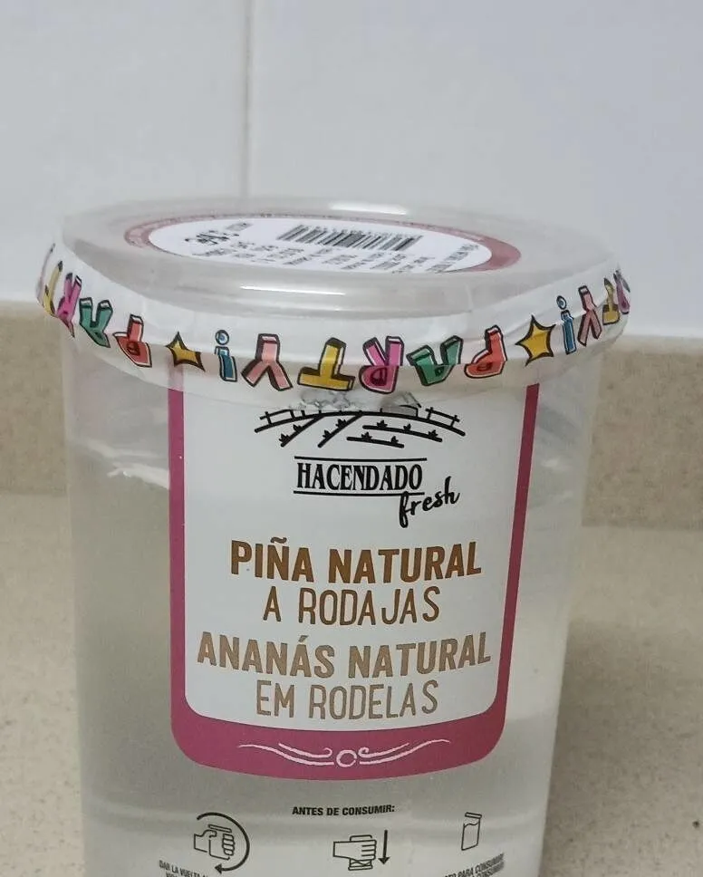 Piña natural a rodajas