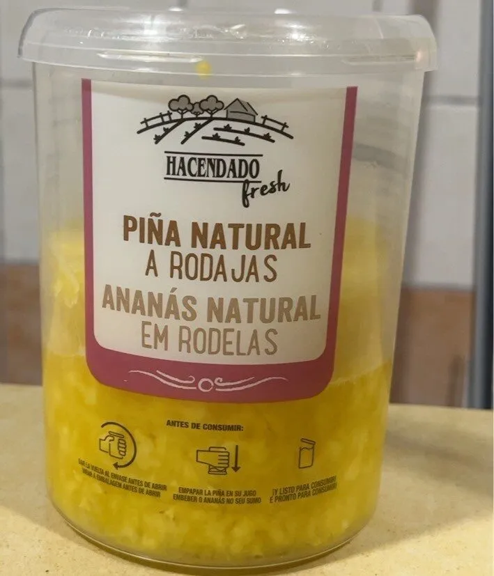 Piña natural a rodajas