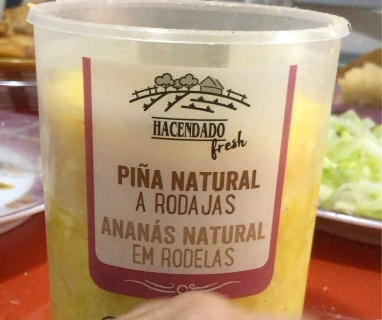 Piña natural a rodajas
