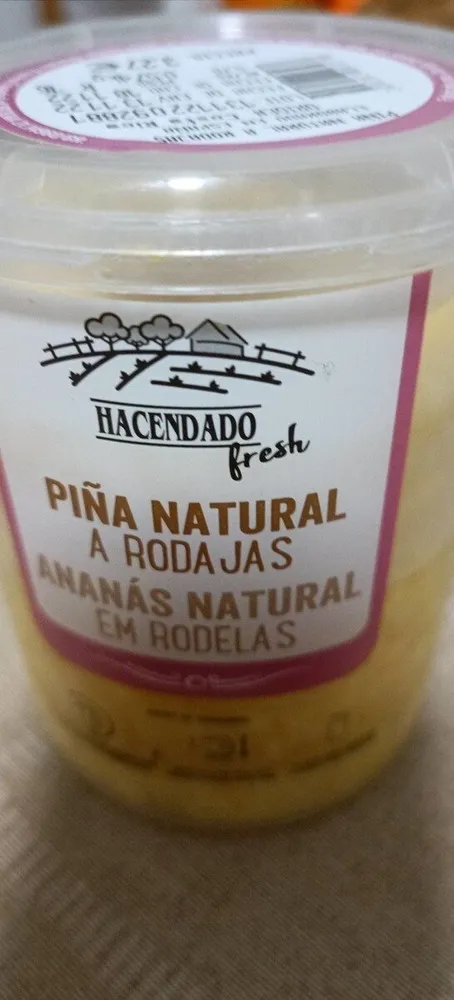 Piña natural rodajas