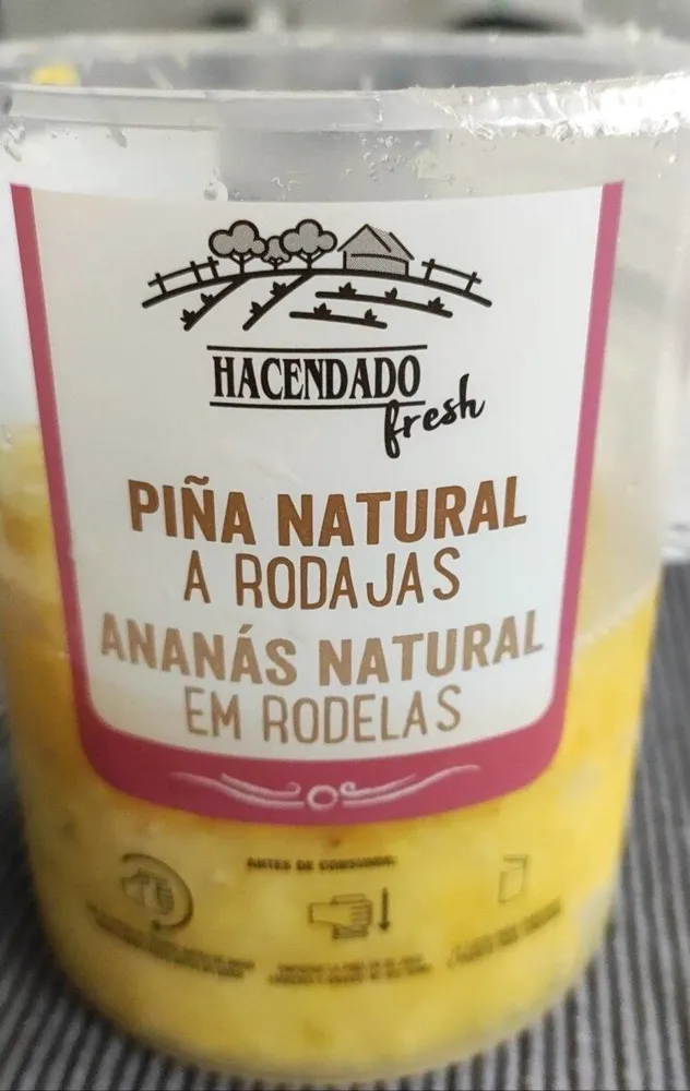 Piña natural a rodajas