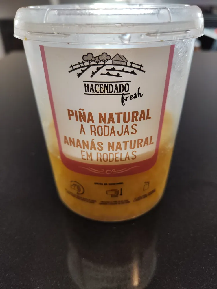 piña natural a rodajas