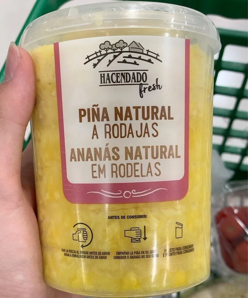 Piña natural a rodajas