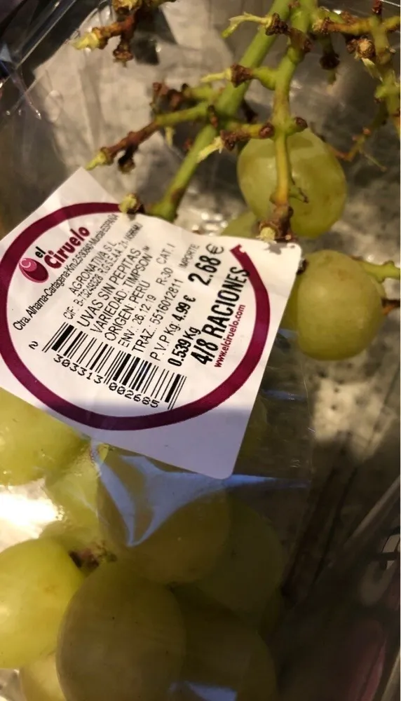 Uvas sin pepitas
