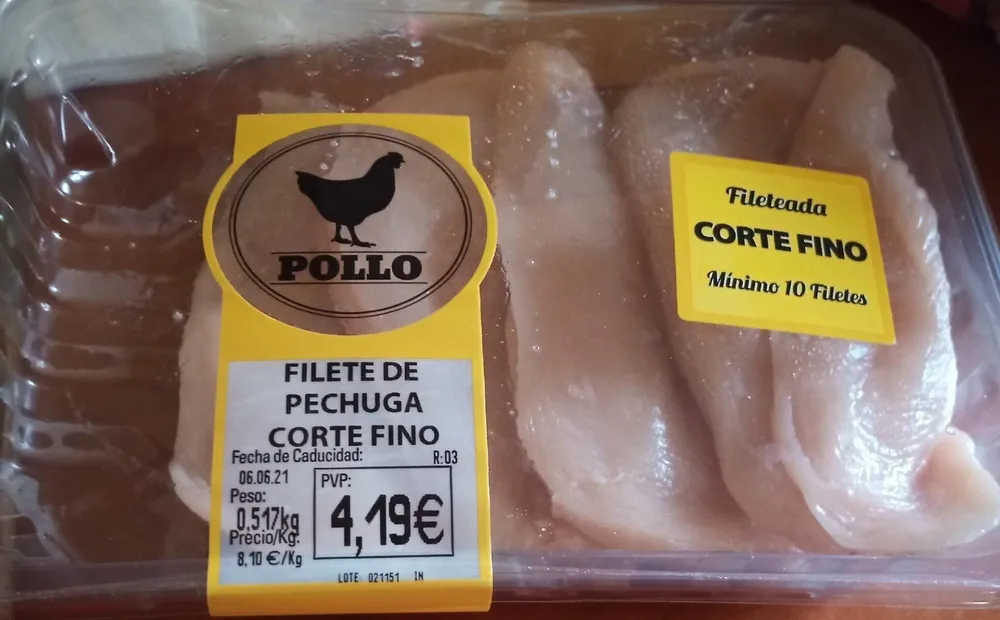 Filete de pechuga corte fino
