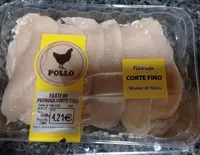 Filetes de pechuga de pollo corte fino
