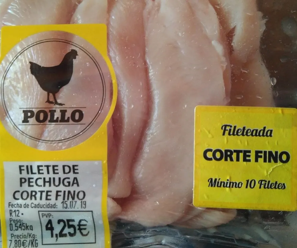 Filete de pechuga corte fino